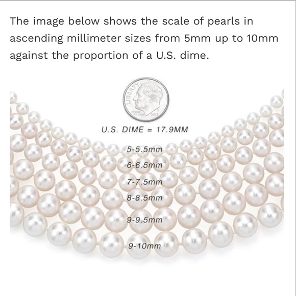 🎀Japanese Akoya sea pearl necklace 14k solid gold - Picture 5 of 5